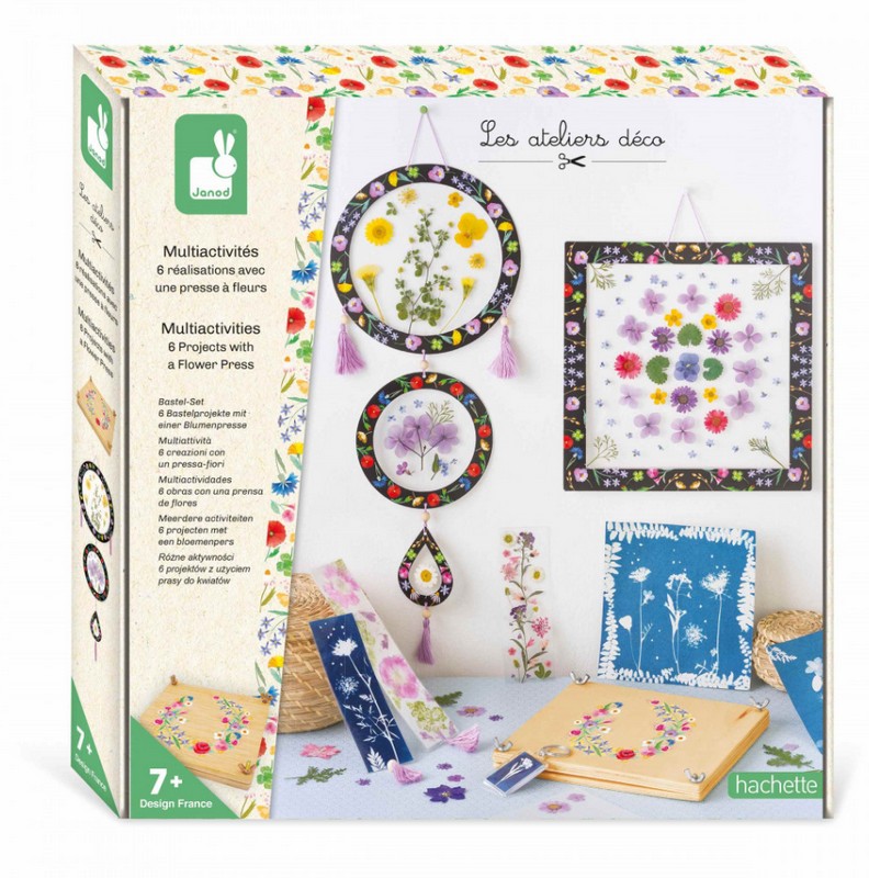 Gioco fai da te creativo con 6 creazioni pressa fiori e tanti altri elementi, adatto dai 7 anni in su e perfetto per sviluppare manualità, concentrazione e creatività